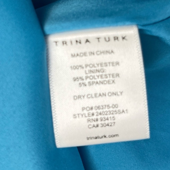 Trina Turk Nautilus Dress Size 6 Gulfstream Blue Wedding Formal Party Spring NWT - Picture 14 of 16